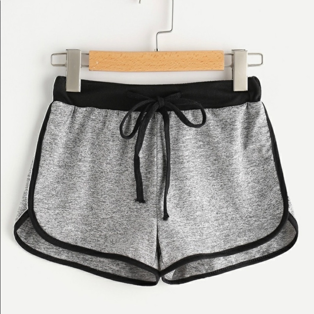 Grey Heather Drawstring Shorts - Small